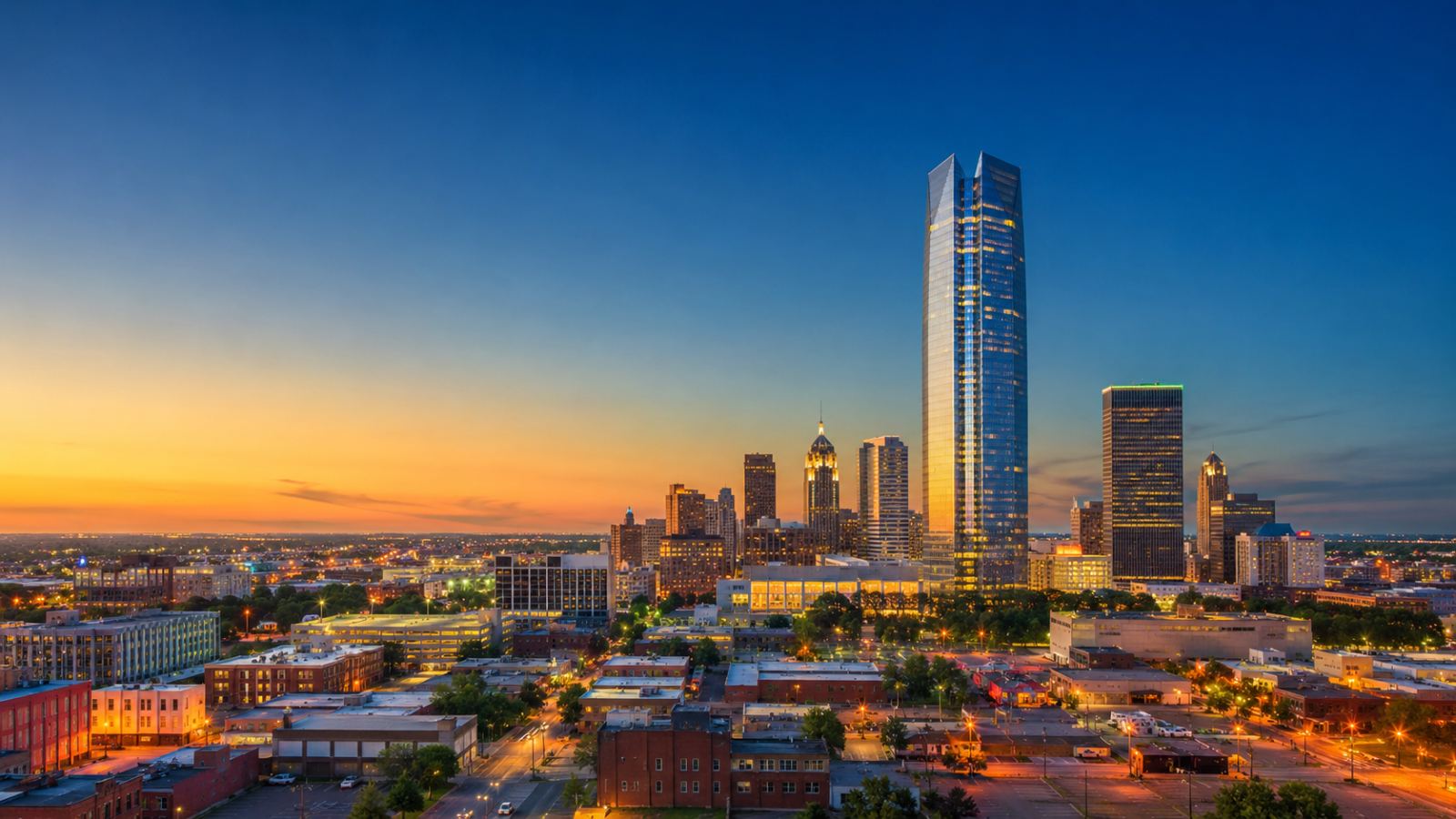 Oklahoma City skyline at dusk