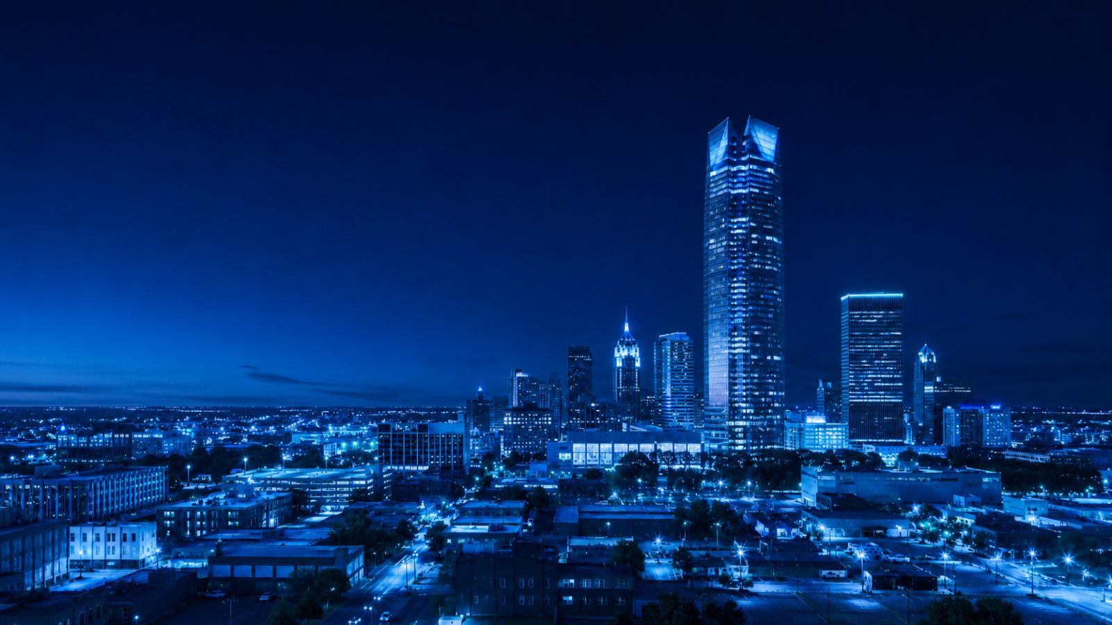 Oklahoma City skyline at night